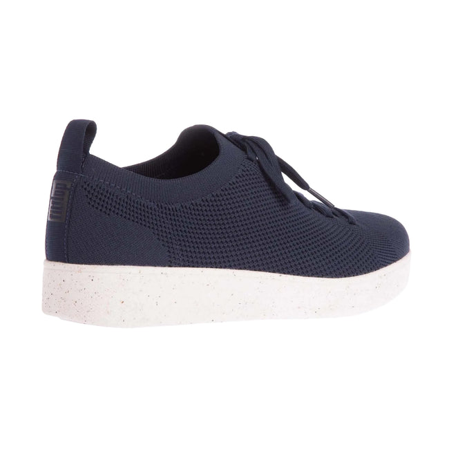 Navy - Back - FitFlop Womens-Ladies Rally E01 Multi-Knit Trainers