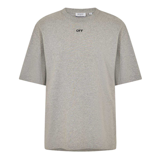 Grey-Black - Front - Off White Unisex Adult Cotton T-Shirt