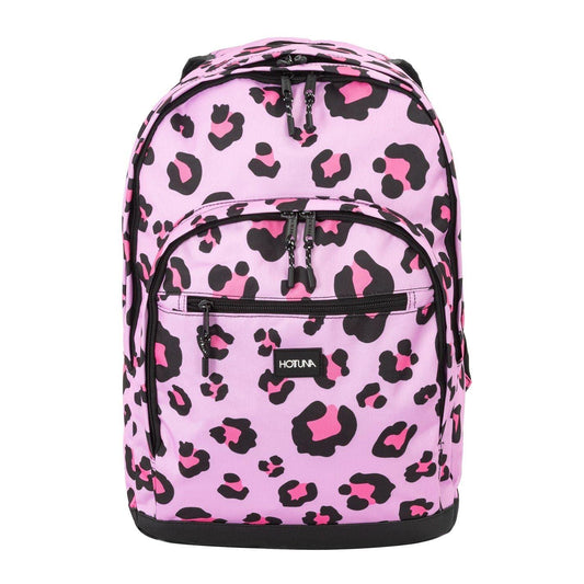 Pink - Front - Hot Tuna Leopard Print Backpack