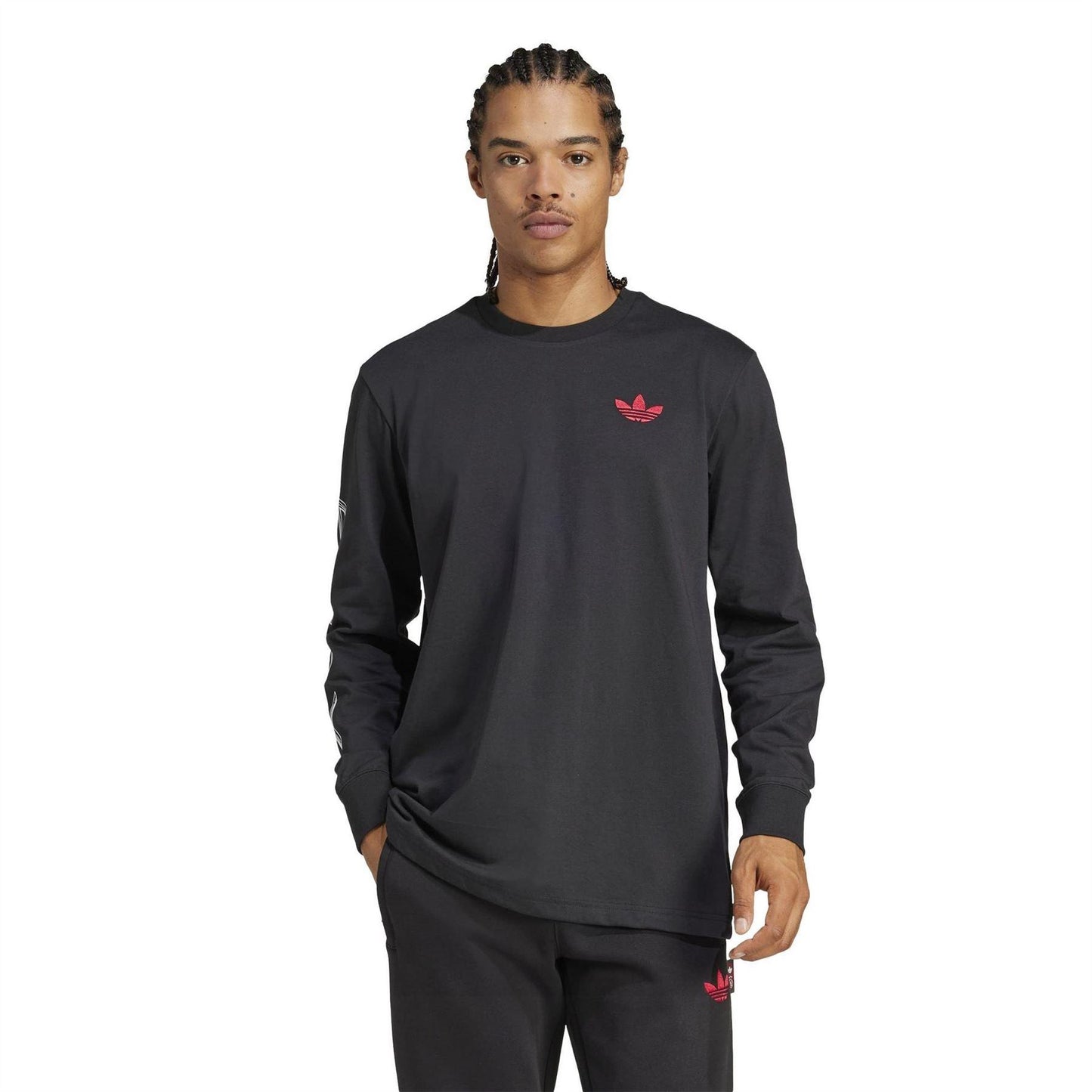 Black - Pack Shot - Adidas Mens Ajax Amsterdam Long-Sleeved T-Shirt