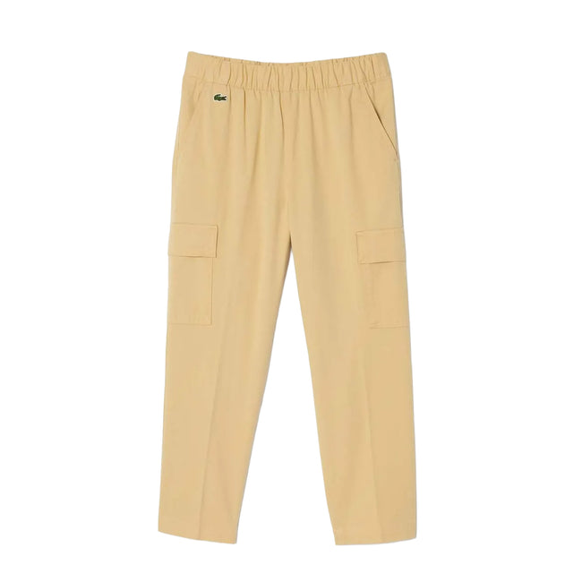 Natural - Front - Lacoste Childrens-Kids Gabardine Lightweight Cargo Trousers