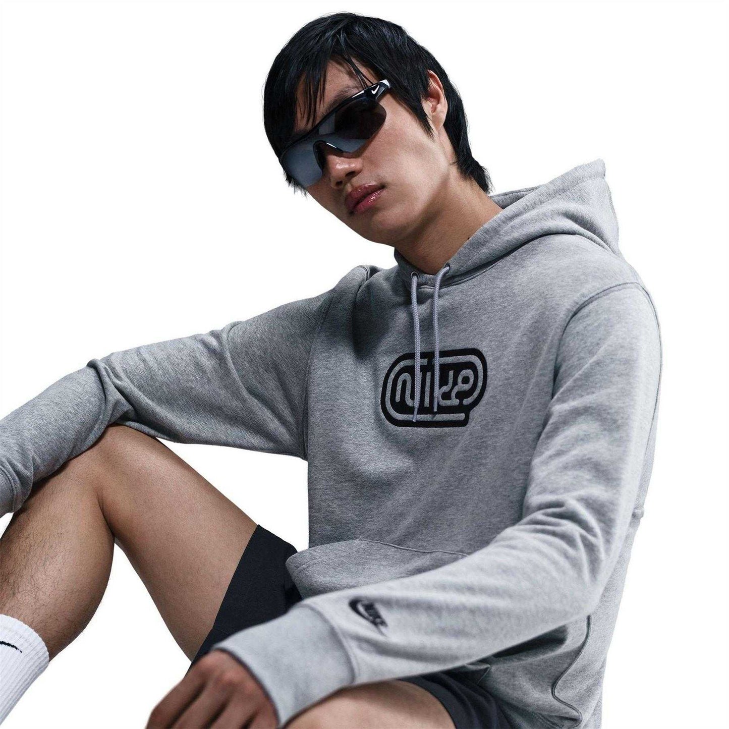 Dark Grey Heather - Lifestyle - Nike Mens Club Hoodie
