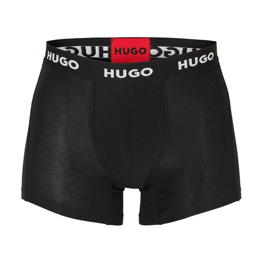 Black - Front - Hugo Mens Snug Fit Boxer Shorts (Pack of 3)