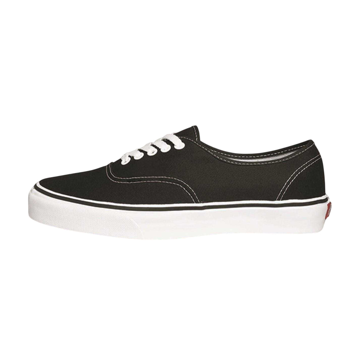Black-White - Back - Vans Womens-Ladies Authentic Canvas Trainers