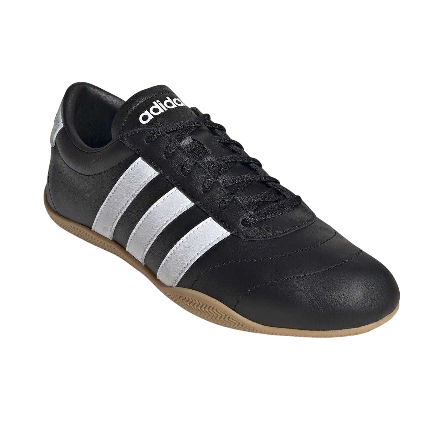 Black-White-Gum - Pack Shot - Adidas Womens-Ladies Grand Court Lo Leather Court Shoes
