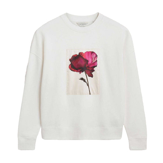 Ivory - Front - Ted Baker Womens-Ladies Floral Appliqué Patch Jumper