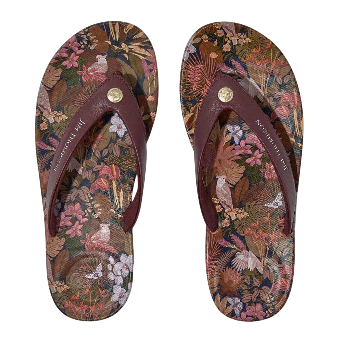 Brown - Pack Shot - FitFlop Womens-Ladies Jim Thompson Leather Platform Flip Flops