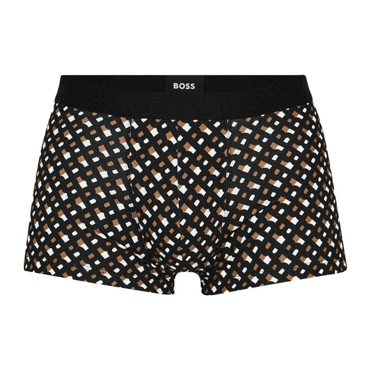 Multicoloured - Front - Boss Mens Monogram Elasticated Boxer Shorts (Pack of 3)