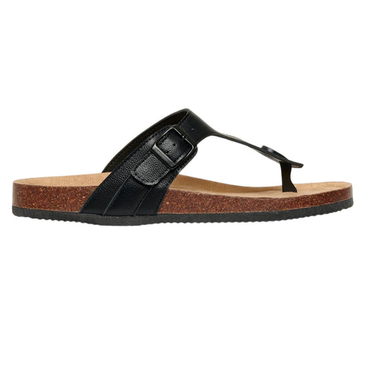 Black - Front - Threadbare Mens Toe Post Flat Sandals