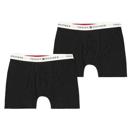 Black - Front - Tommy Hilfiger Boys Boxer Shorts (Pack of 2)