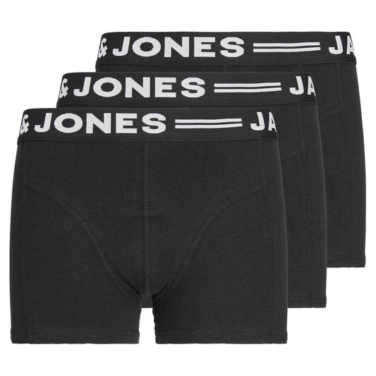 Black - Front - Jack And Jones Mens Sense Boxer Shorts (Pack of 3)