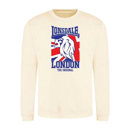Vanilla - Front - Lonsdale Unisex Adult Logo Sweatshirt