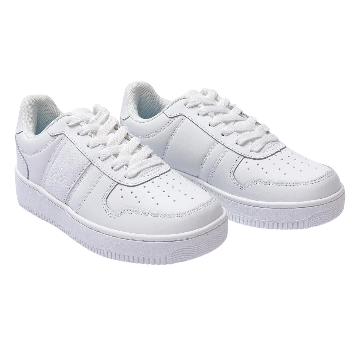 White - Lifestyle - Kappa Childrens-Kids La Morra Leather Platform Trainers