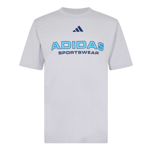 Grey - Front - Adidas Mens House Of Tiro Linear Regular T-Shirt