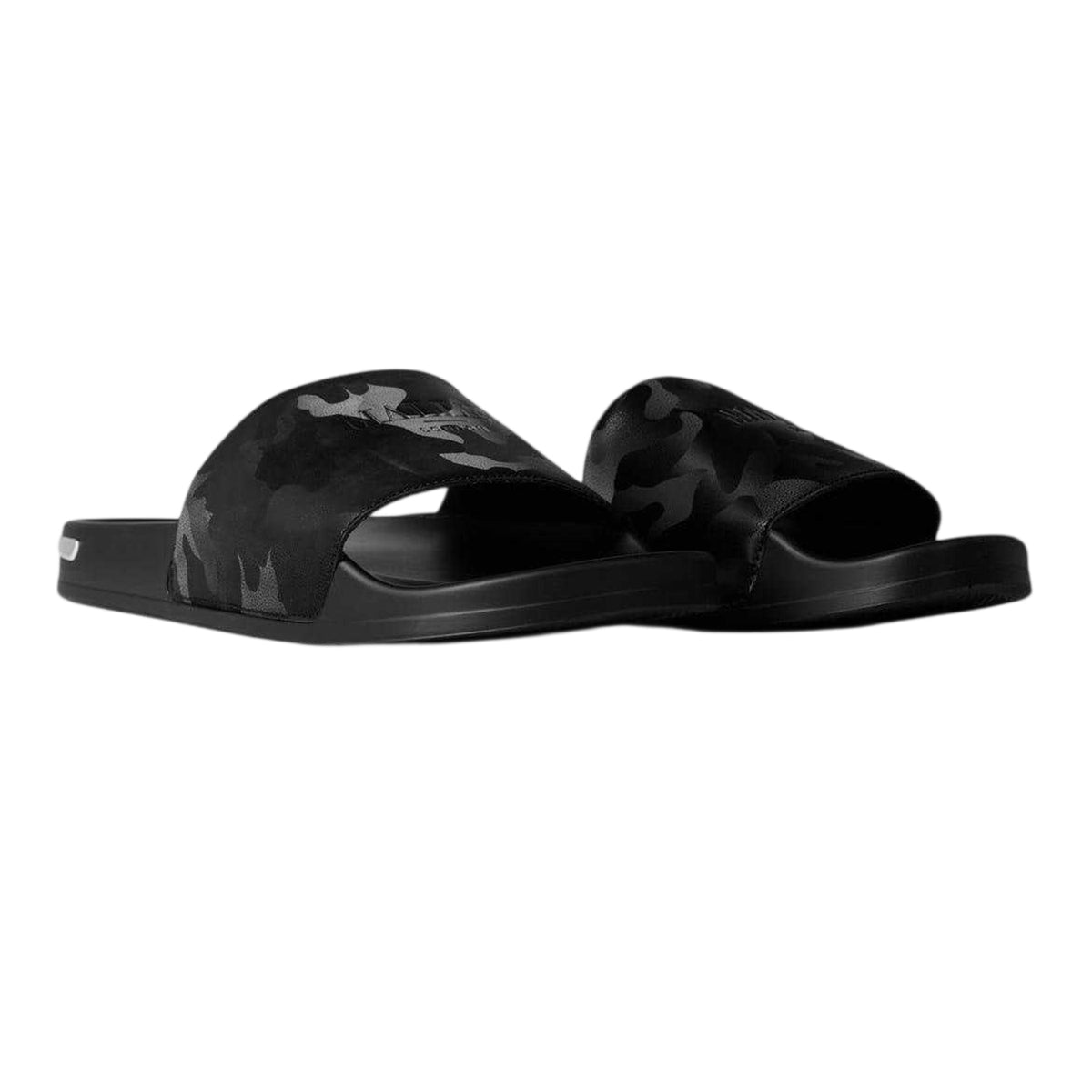 Black - Lifestyle - Mallet Mens Camouflage Embossed Sliders
