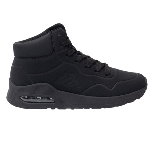 Black - Front - Kappa Childrens-Kids Bolla Synthetic Leather High Top Trainers