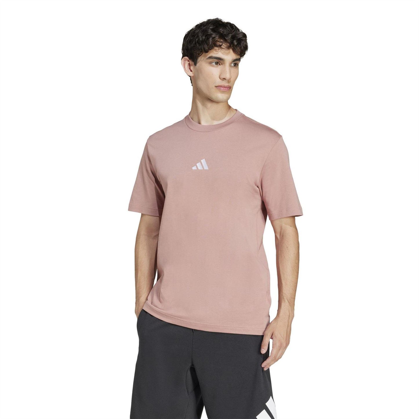 Warm Clay - Pack Shot - Adidas Mens Essentials Logo Single Jersey T-Shirt