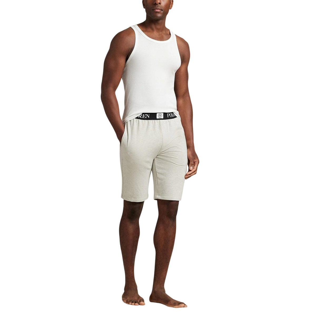 Light Heather Grey - Lifestyle - Ralph Lauren Mens Puck Logo Shorts