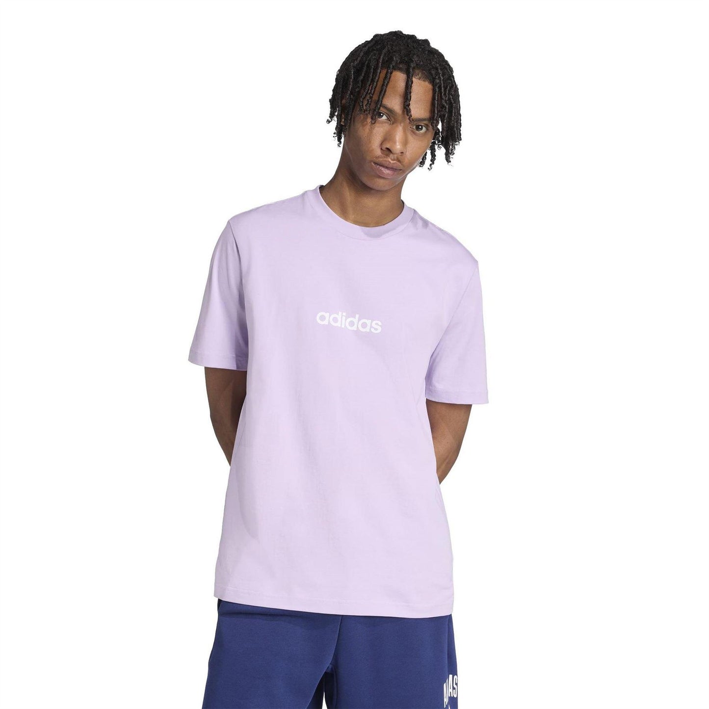 Plum - Pack Shot - Adidas Mens Essentials Linear Single Jersey T-Shirt