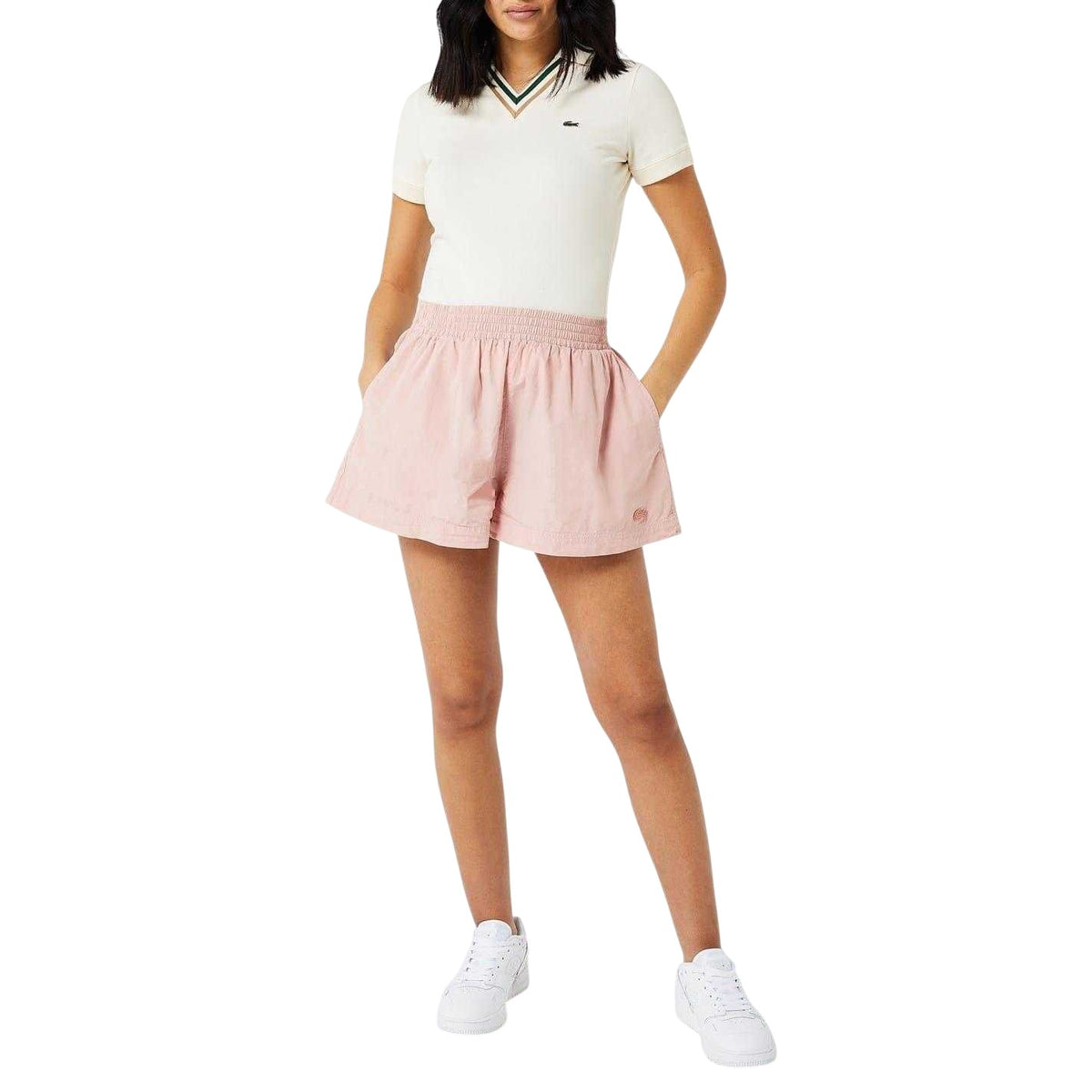 Pink - Pack Shot - Lacoste Womens-Ladies Poplin Shorts