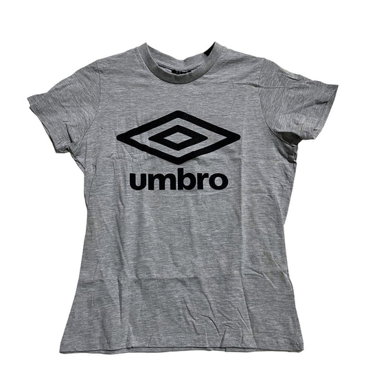 Grey Marl - Front - Umbro Womens-Ladies 90s Logo Crew Neck Regular T-Shirt