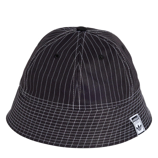 Black - Front - Adidas Womens-Ladies Originals Pinstripe Casual Bucket Hat