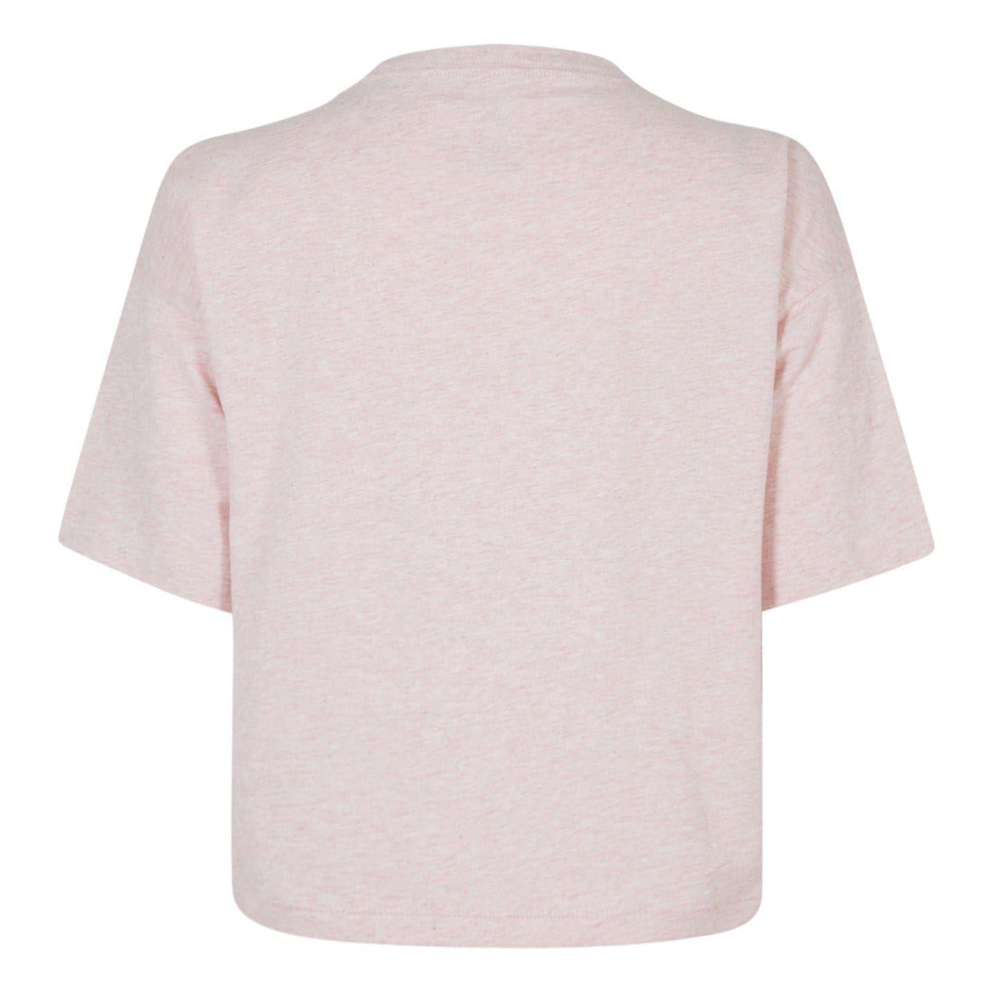 Ecru Melange - Back - Reebok Womens-Ladies Barbie Contrast Piping Relaxed Fit T-Shirt