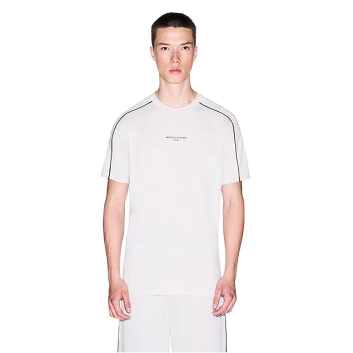 White - Side - Armani Exchange Mens Crew Neck T-Shirt