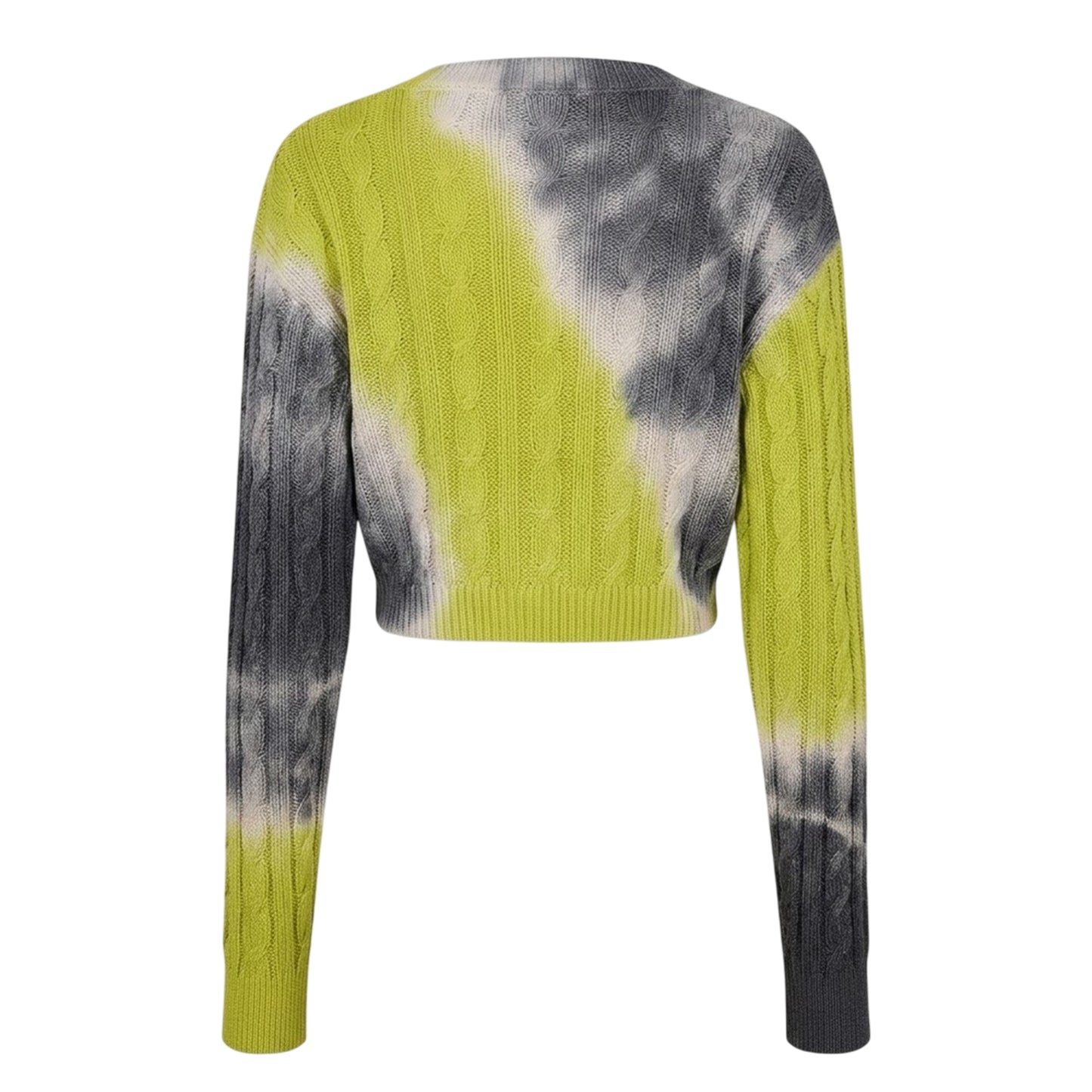 Yellow - Back - Diesel Womens-Ladies Janel Tie Dye V Neck Crop Sweatshirt