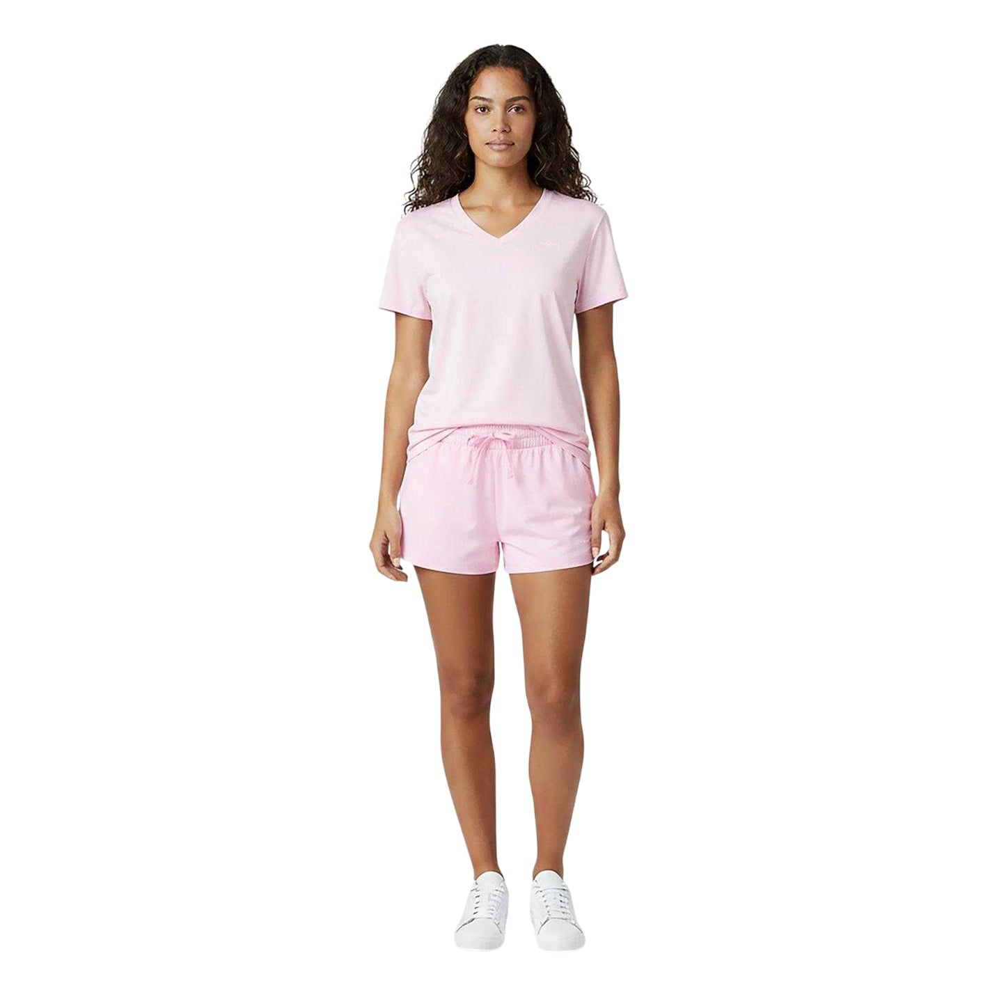 Pink - Side - USA Pro Womens-Ladies 2 in 1 Running Shorts