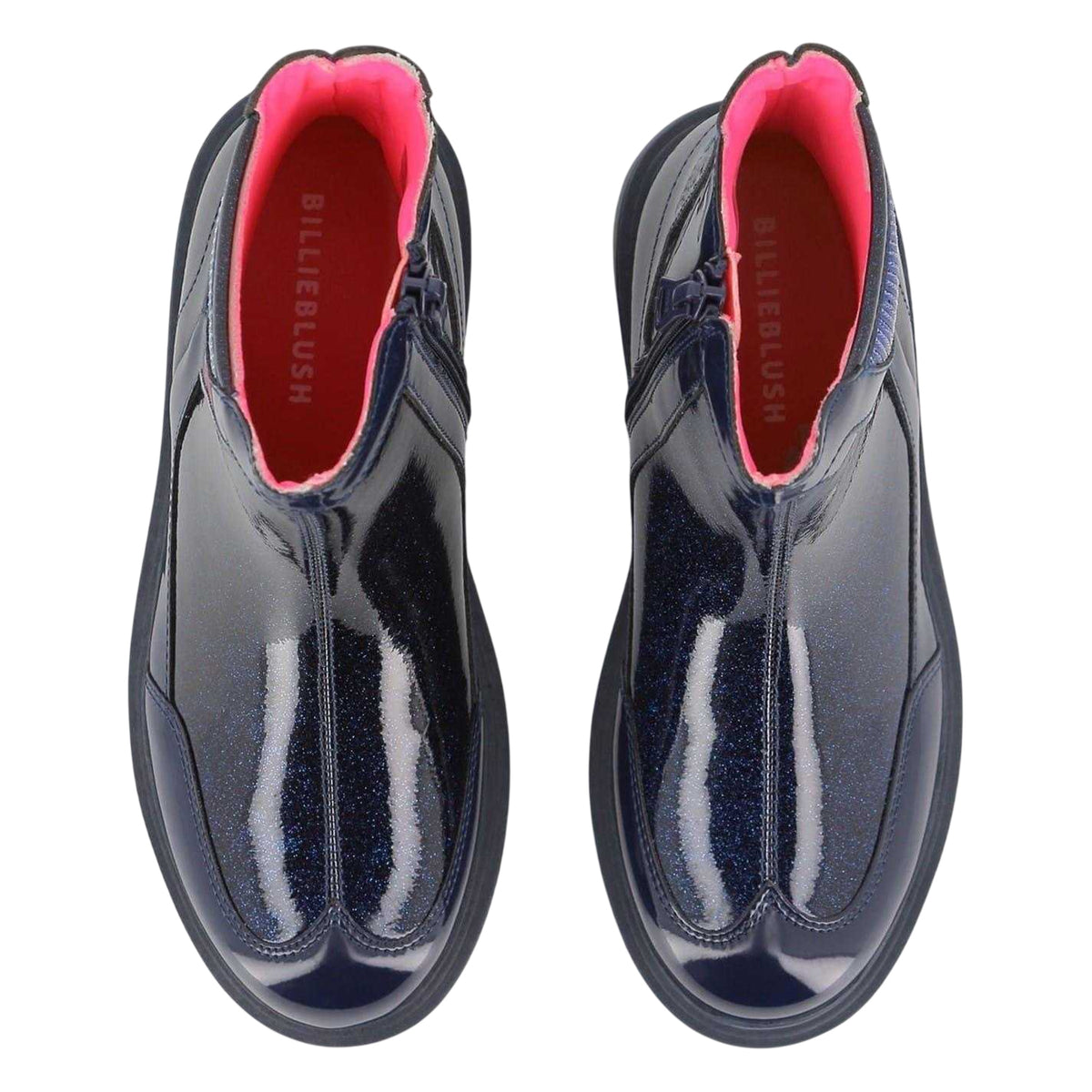 Navy - Lifestyle - Billieblush Childrens-Kids Metallic Leather Ankle Boots