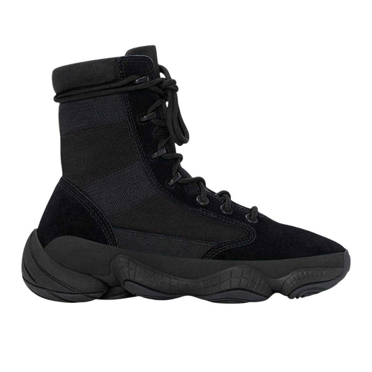 Black - Front - Adidas Childrens-Kids Yeezy 500 Suede Combat Boots