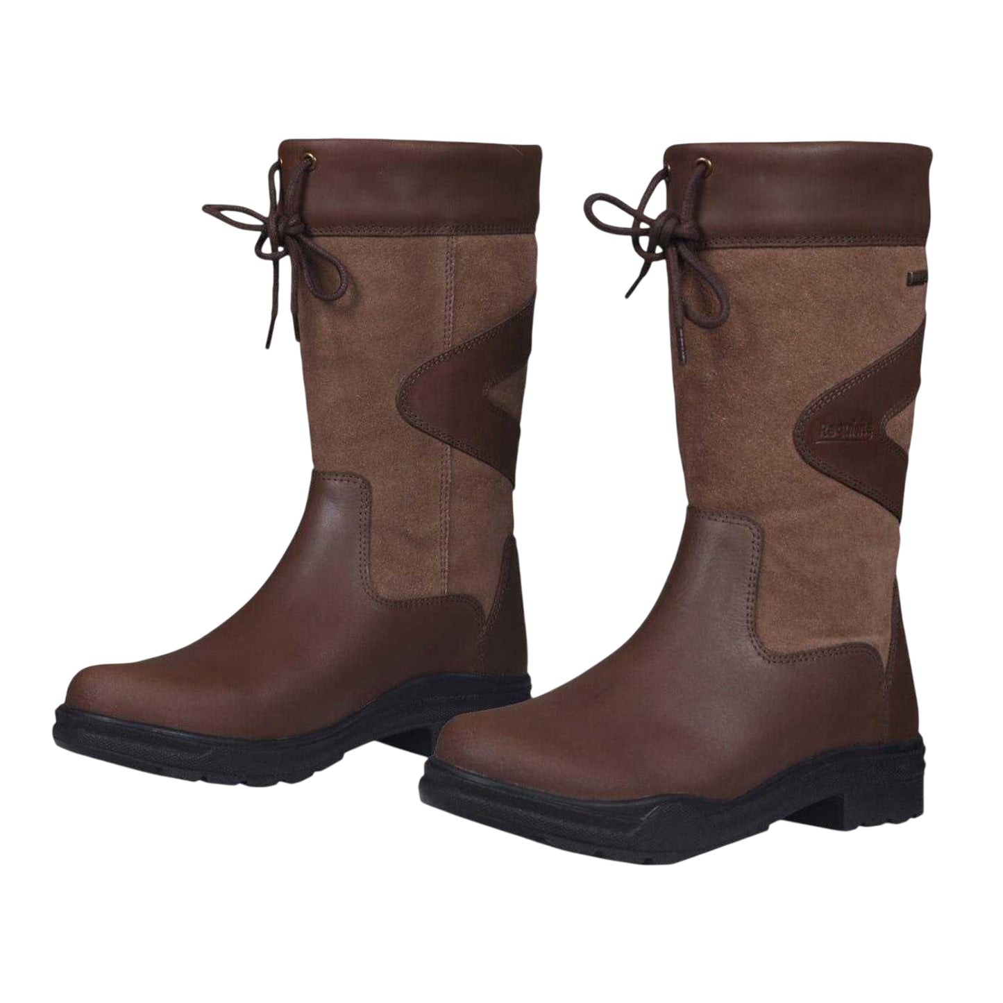 Brown - Side - Requisite Womens-Ladies Suede Country Boots