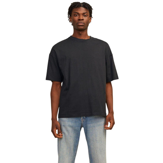 Black - Front - Jack And Jones Mens Jormilos Regular T-Shirt