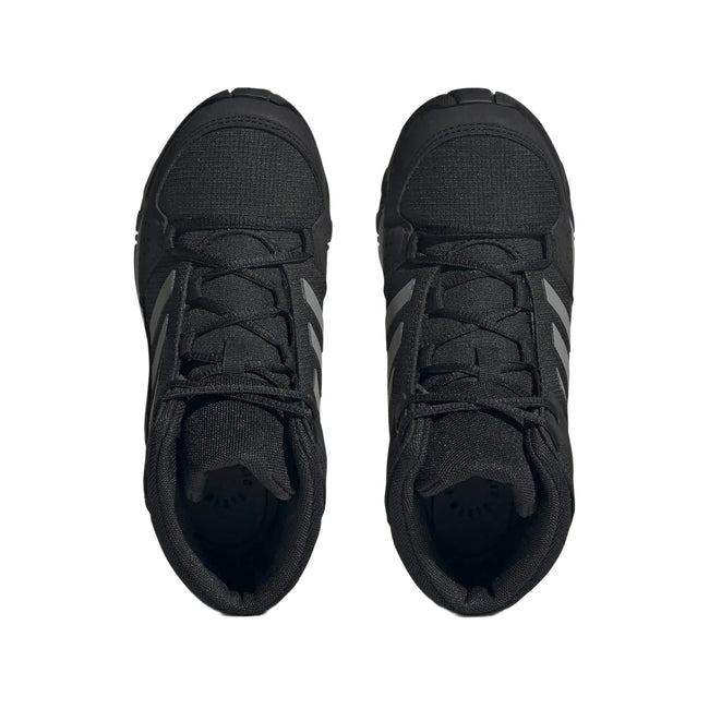 Black-Grey - Pack Shot - Adidas Childrens-Kids Terrex Hyperhiker Mid Cut Hiking Shoes