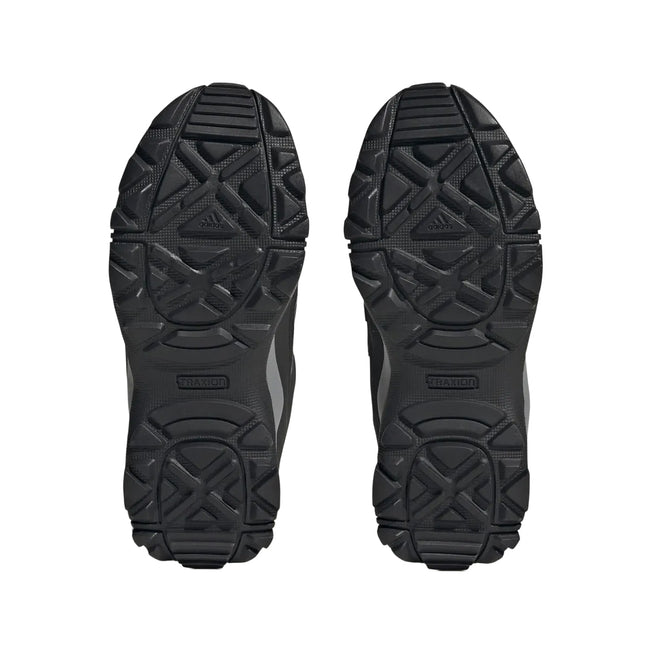 Black-Grey - Close up - Adidas Childrens-Kids Terrex Hyperhiker Mid Cut Hiking Shoes