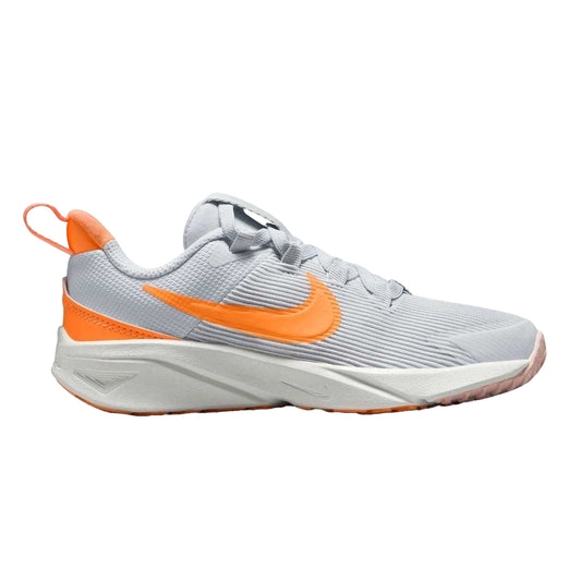 Grey-Orange - Front - Nike Childrens-Kids Star Runner 4 Ripple Trainers