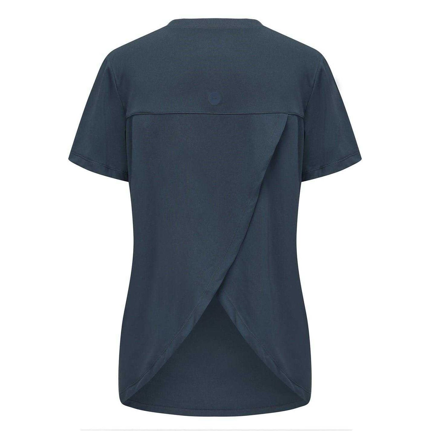 Midnight Navy - Back - Slazenger Womens-Ladies Crossover Hem Training T-Shirt
