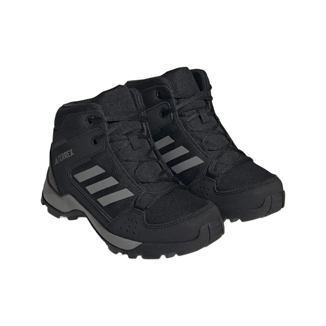 Black-Grey - Front - Adidas Childrens-Kids Terrex Hyperhiker Mid Cut Hiking Shoes