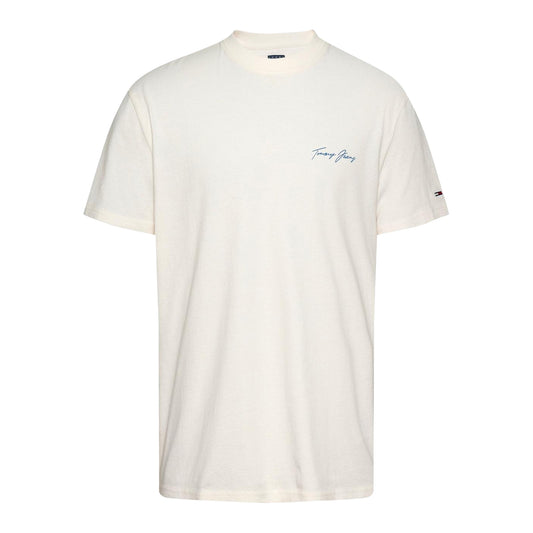 Antique White - Front - Tommy Jeans Mens Sailing Scene Crew Neck T-Shirt
