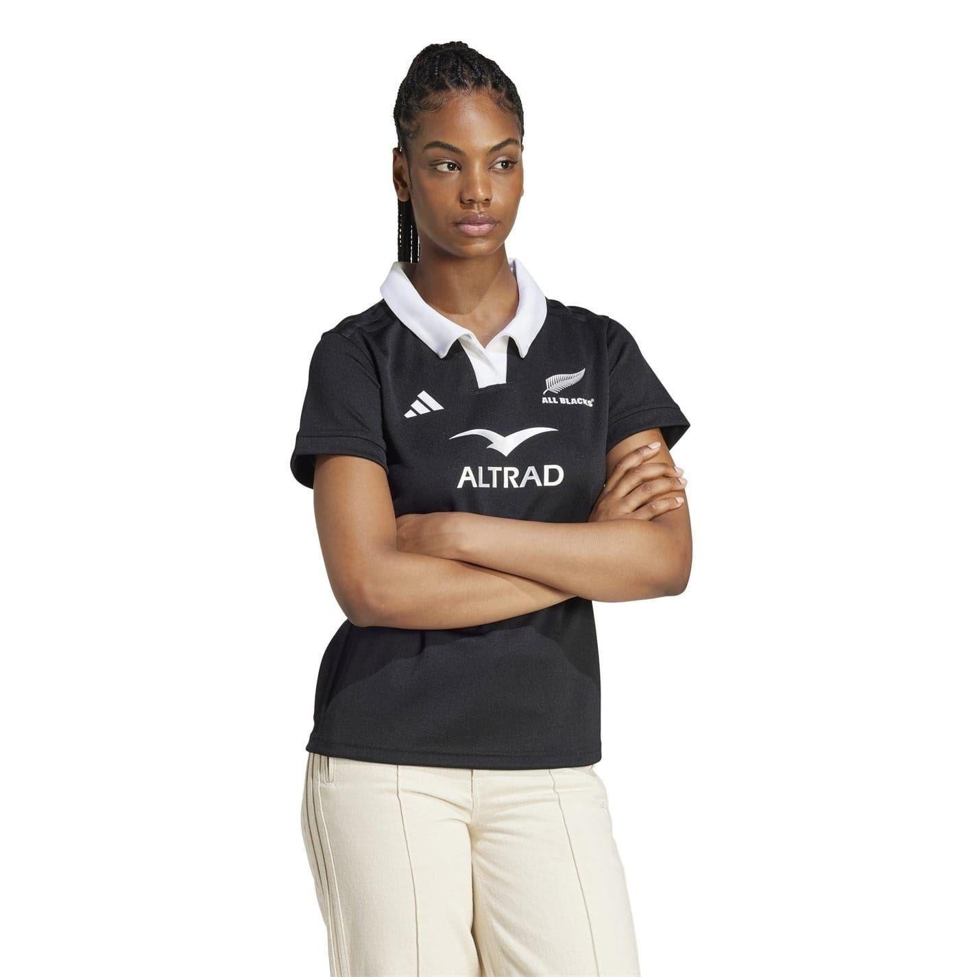 Black - Pack Shot - Adidas Womens-Ladies 24-25 New Zealand All Blacks Rugby Jersey