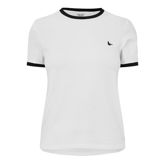 White - Front - Jack Wills Womens-Ladies Trinkey Ringer T-Shirt