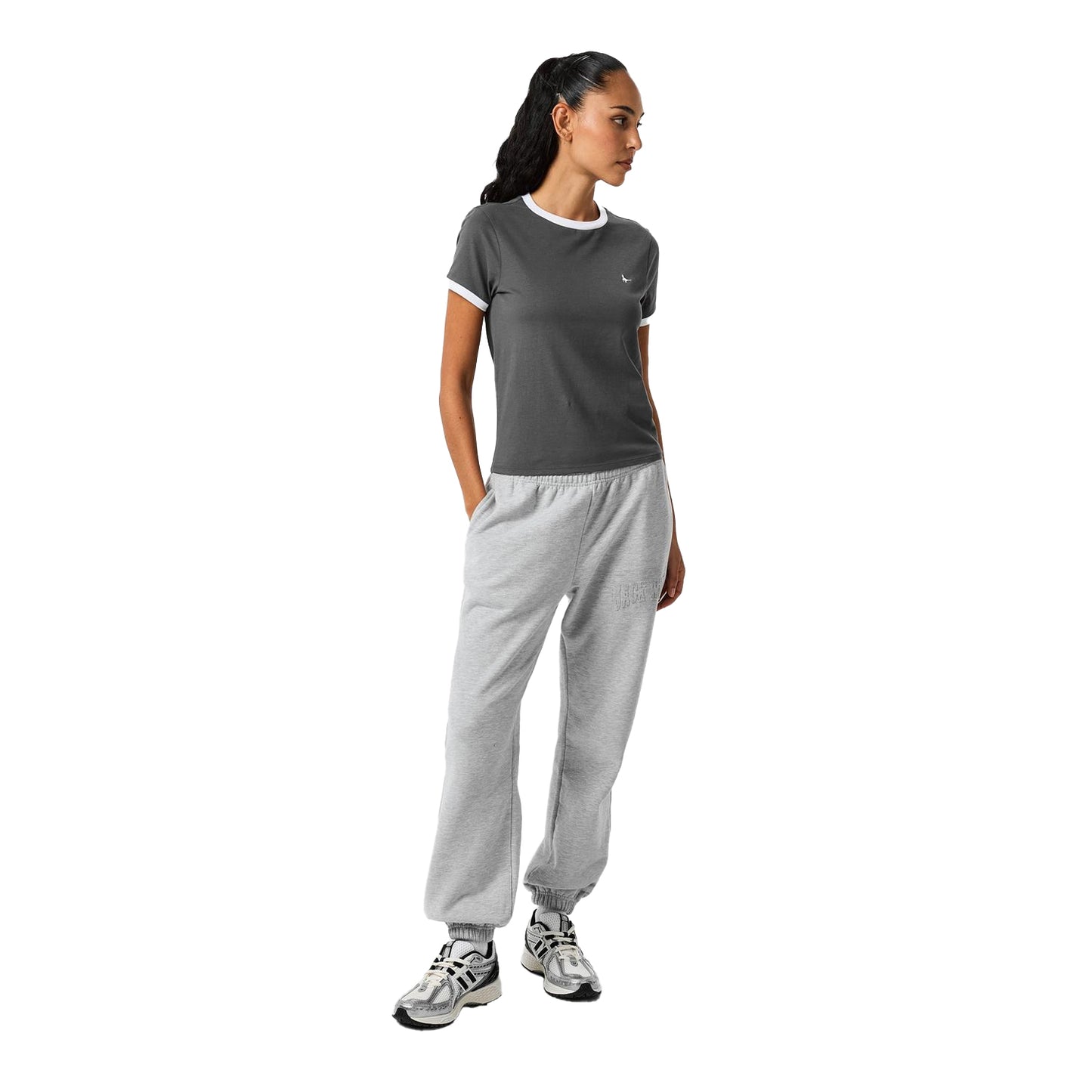 Grey - Lifestyle - Jack Wills Womens-Ladies Trinkey Ringer T-Shirt