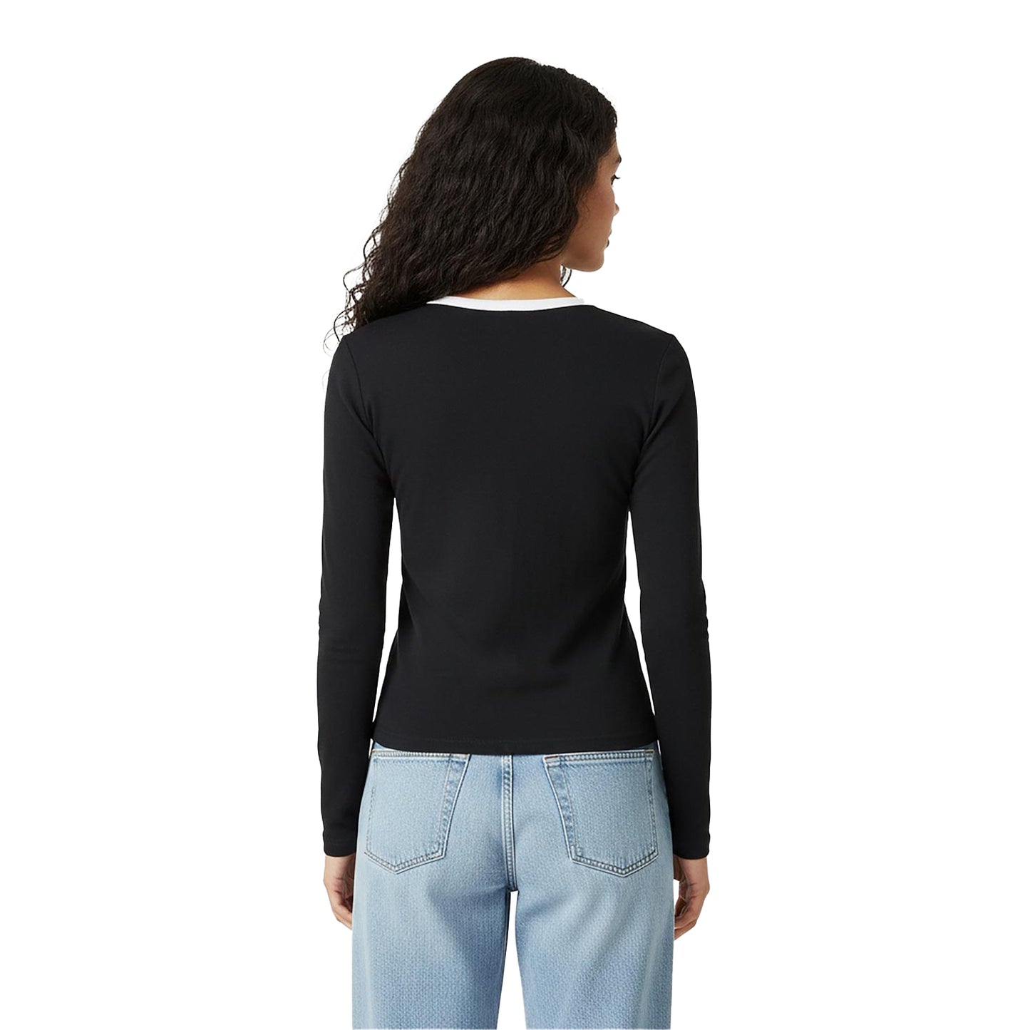 Black - Lifestyle - Jack Wills Womens-Ladies Trinkey Ringer Long-Sleeved T-Shirt