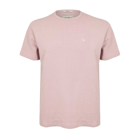 Cool Pink - Front - Jack Wills Mens Logo Waffle Knit T-Shirt