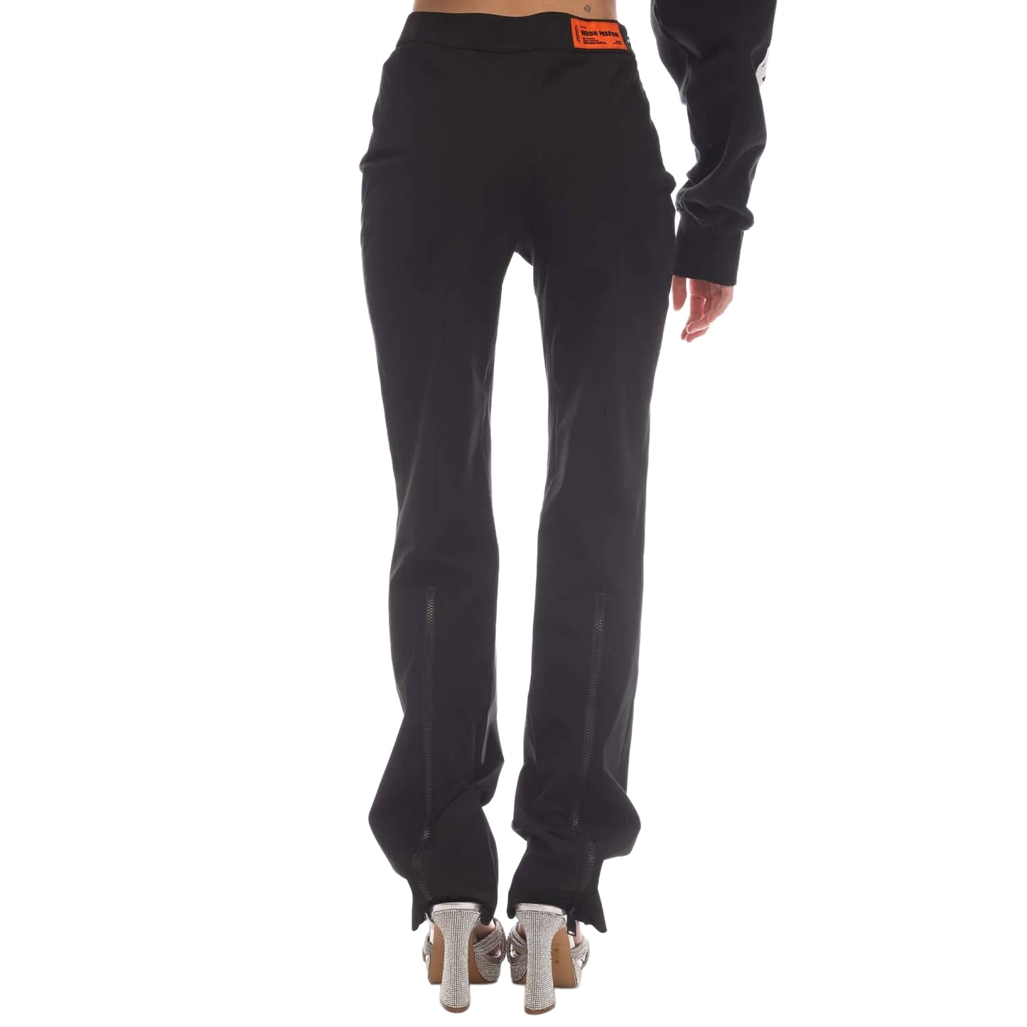 Black - Back - Heron Preston Womens-Ladies Garbardine Stretch Zipped Trousers