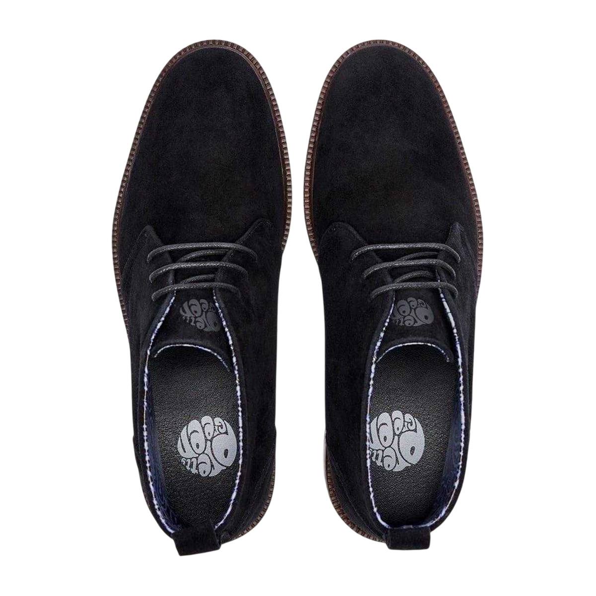 Black - Side - Pretty Green Mens Suede Flat Chukka Boots