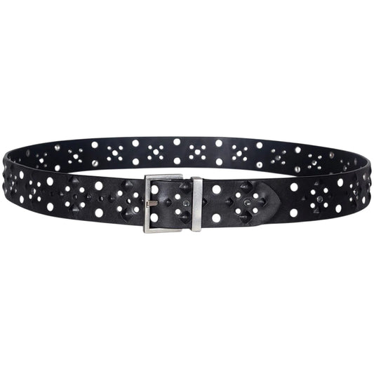 Black - Front - AllSaints Studded Leather Belt