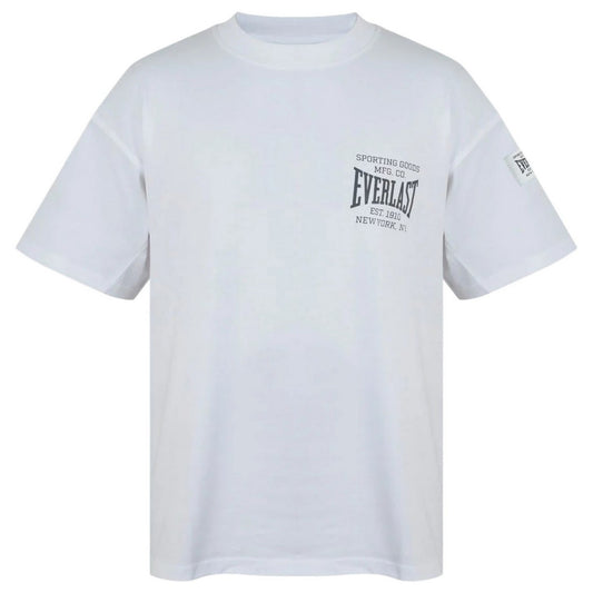 White - Front - Everlast Mens NYC Logo Crew Neck Oversized T-Shirt