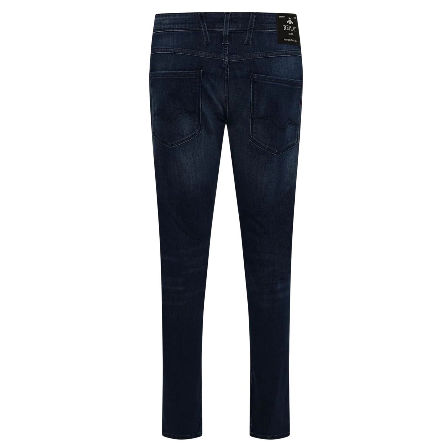 Blue - Back - Replay Mens Anbass Cotton Slim Jeans